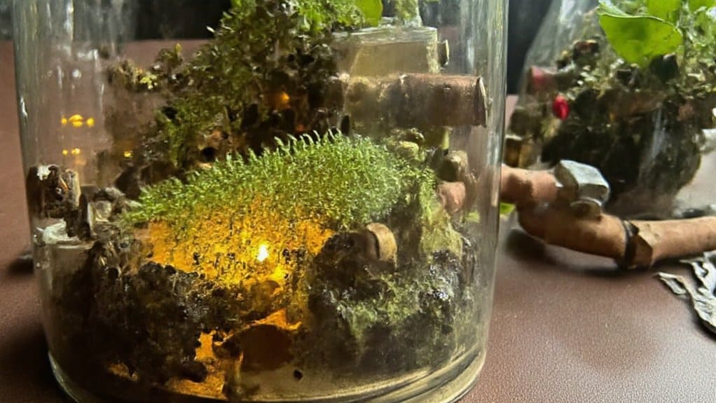 steampunk industrial gear terrarium