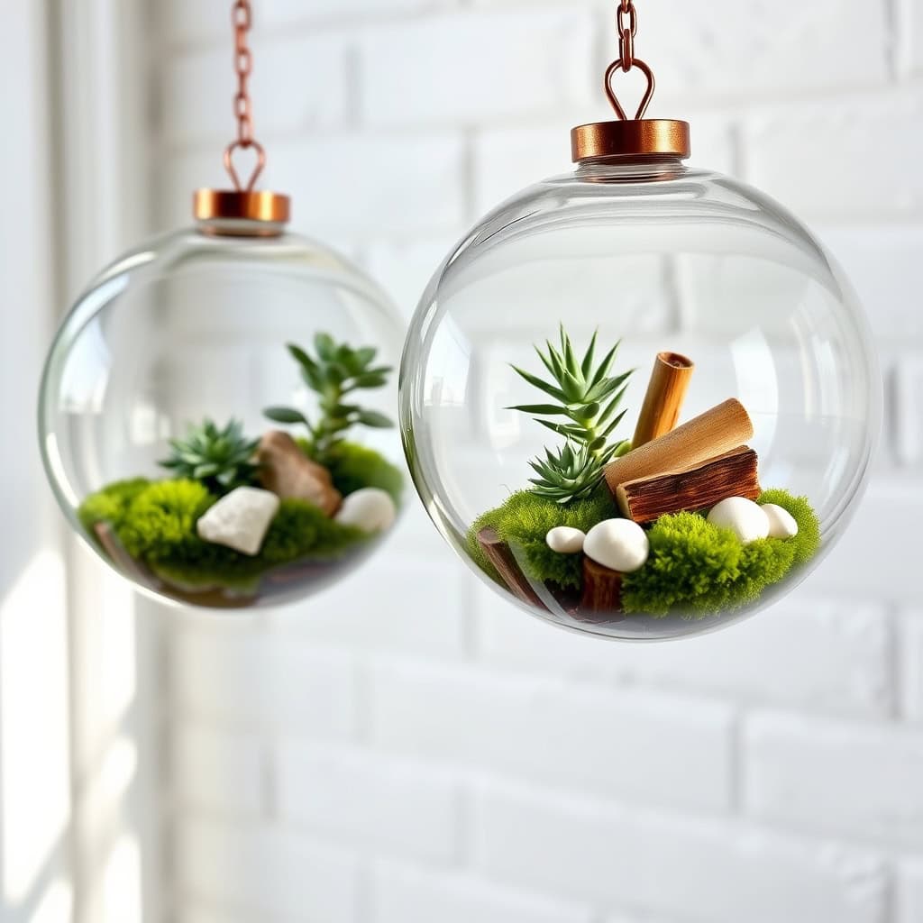 stylish hanging glass terrariums