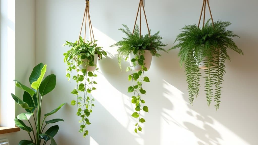 vertical gardening with hanging plants