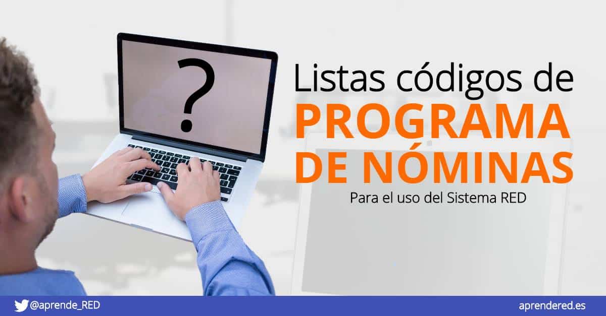 Lista de códigos de programa de nóminas
