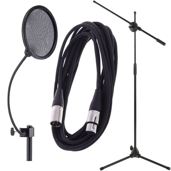 02111_478484-80848 Pop Filter, XLR Cable And Microphone Stand - الصورة 1