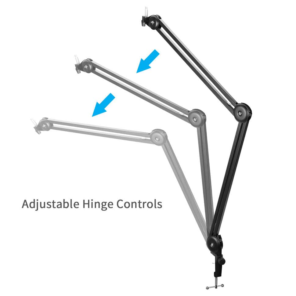 ⁦JUSPINS AM-400 Black Metal Desk Mic Arm⁩ - الصورة ⁦3⁩