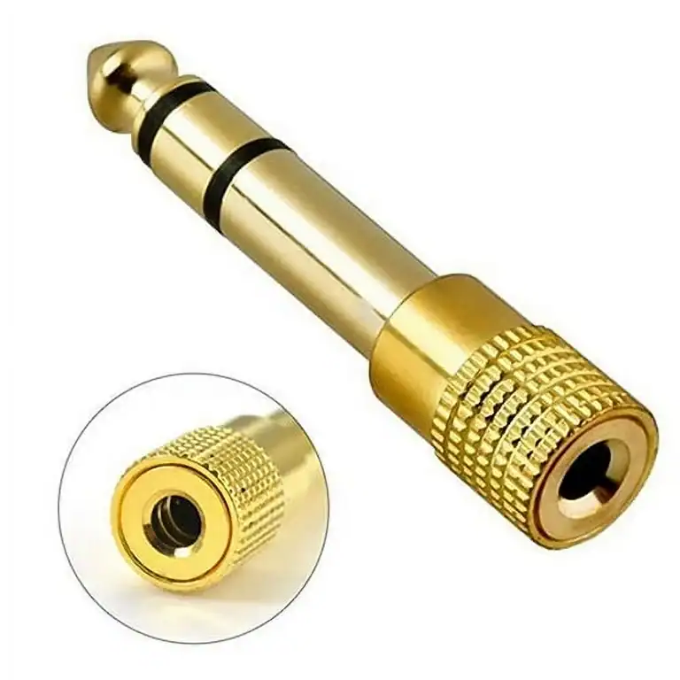 1379330591_IMG_338441.jpg Gold 1/8 3.5mm Female To 6.5mm 1/4 Male Headphone Stereo Audio Jack Adapter Plug - الصورة 1