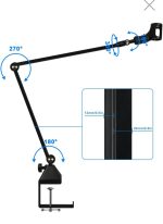⁦JUSPINS AM-400 Black Metal Desk Mic Arm⁩ - الصورة ⁦2⁩