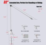⁦JUSPINS AM-300 White Metal Desk Mic Arm⁩ - الصورة ⁦4⁩