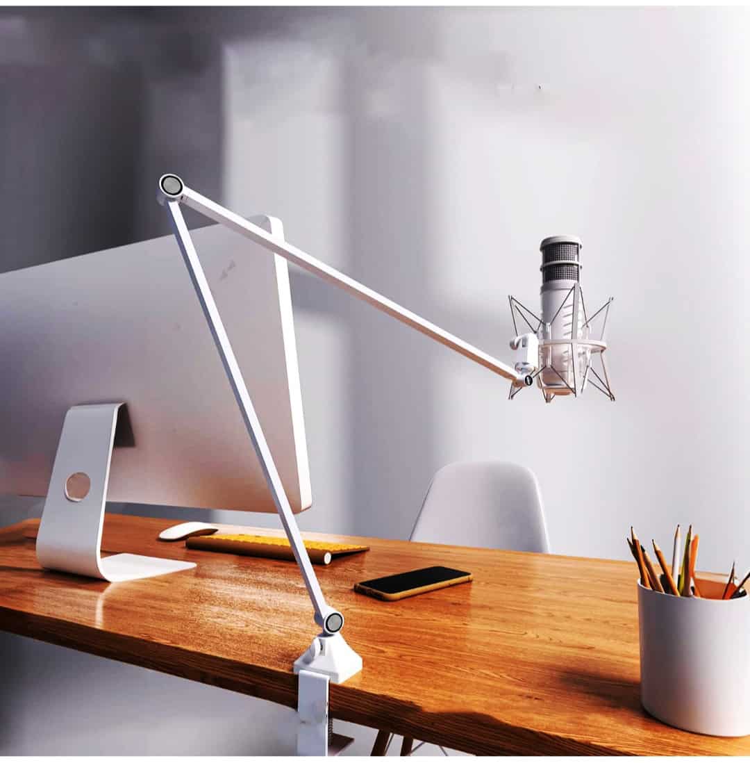⁦JUSPINS AM-300 White Metal Desk Mic Arm⁩ - الصورة ⁦1⁩