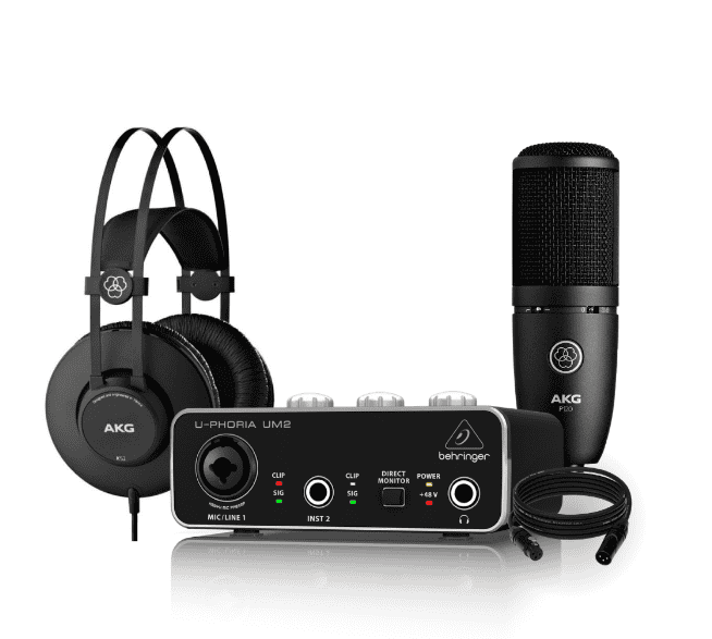 ⁦UM2 , AKG P120, AKG K52 & Cable xlr⁩ - الصورة ⁦1⁩