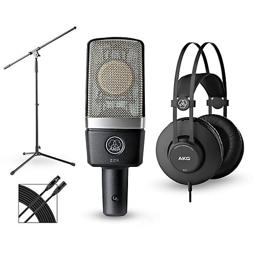 ⁦AKG C214 L, XLR , AKG k52 & boom stand⁩ - الصورة ⁦1⁩