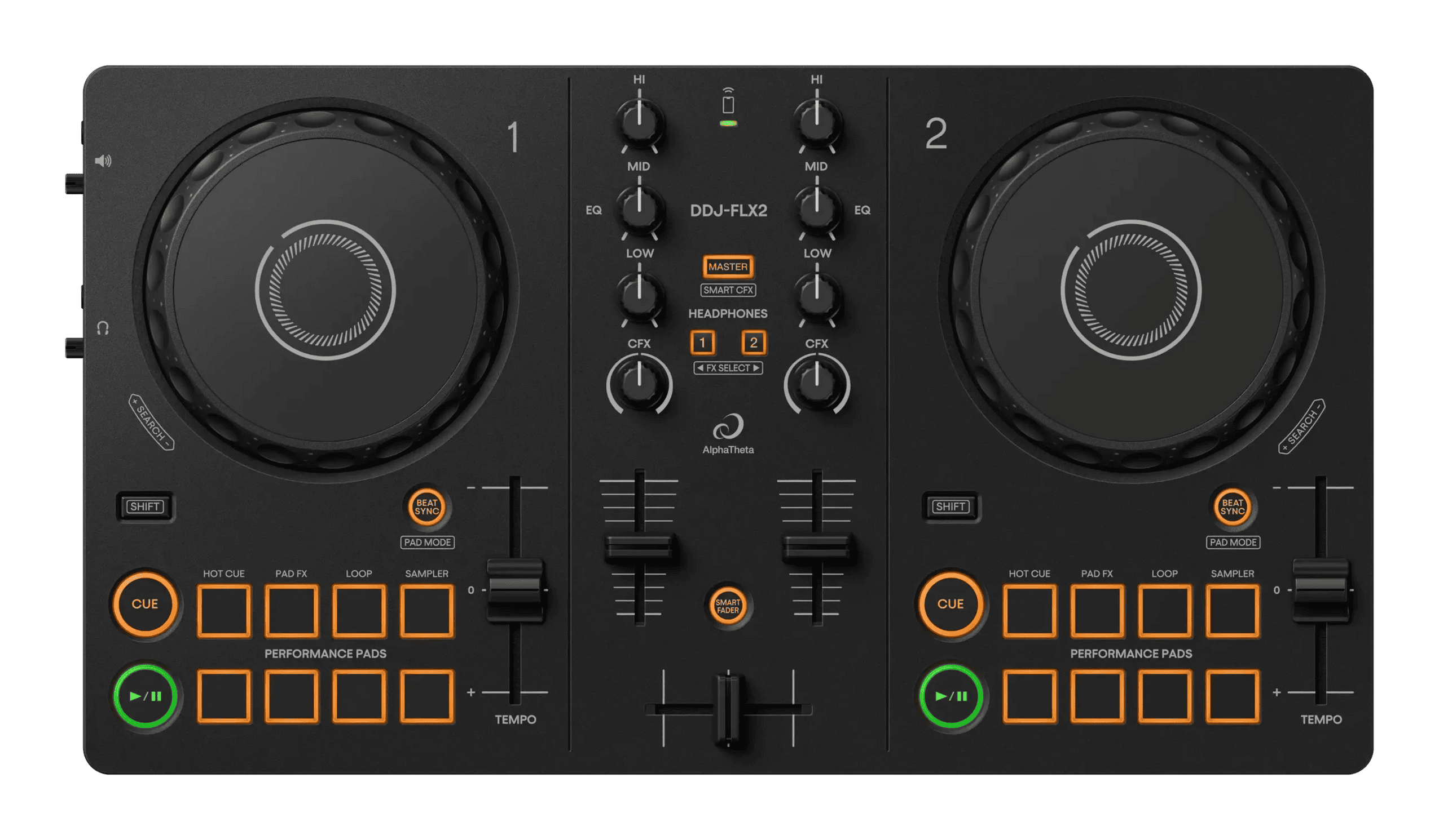 DDJ-FLX2_WEB_Product-image_Top_3500x2045-scaled_2552x1491 (1) Pioneer DDJ-FLX2 - الصورة 1