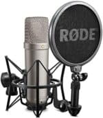 ⁦حزمة ميكروفون مكثف صوتي للذكرى السنوية من رود مع سماعات رأس نوكس طراز NT1A عبوة عنصرين XLR أسود⁩ - الصورة ⁦2⁩