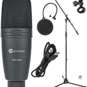 فن جينريش ميكروفون يو اس بي استديو & ستاند وبوب فلتر، هايبر كارديويد، رمادي