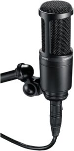 ⁦مجموعة ميكروفون ستوديو مكثف من اوديو تيكنيكا AT2020 مع فلتر بوب وكابل XLR، أبيض⁩ - الصورة ⁦2⁩