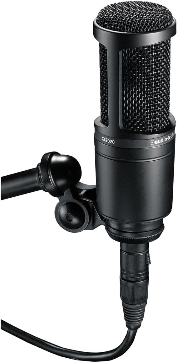 ⁦مجموعة ميكروفون ستوديو مكثف من اوديو تيكنيكا AT2020 مع فلتر بوب وكابل XLR، أبيض⁩ - الصورة ⁦2⁩