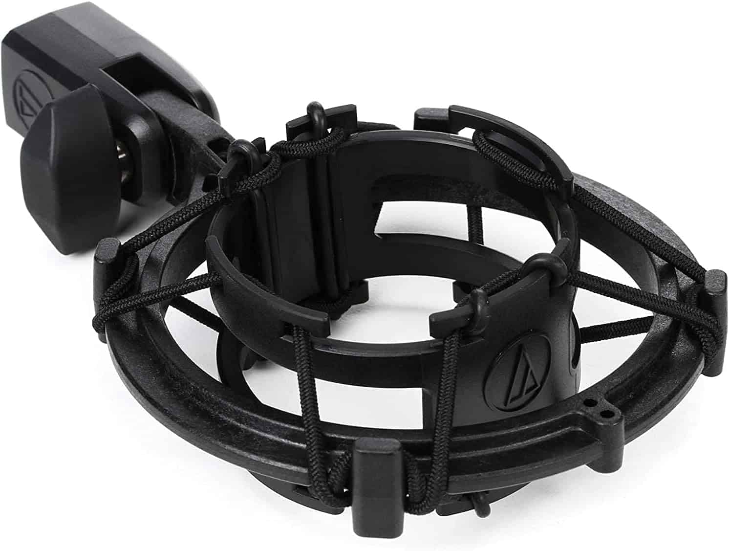 ⁦ميكروفو اوديو AT2020 كاربويد مكثف XL اسود + مثبت عازل للصدمات تيكنيكا + فلتر بوب +حامل مايك + كابل- حزمة ديلوكس XLR⁩ - الصورة ⁦5⁩