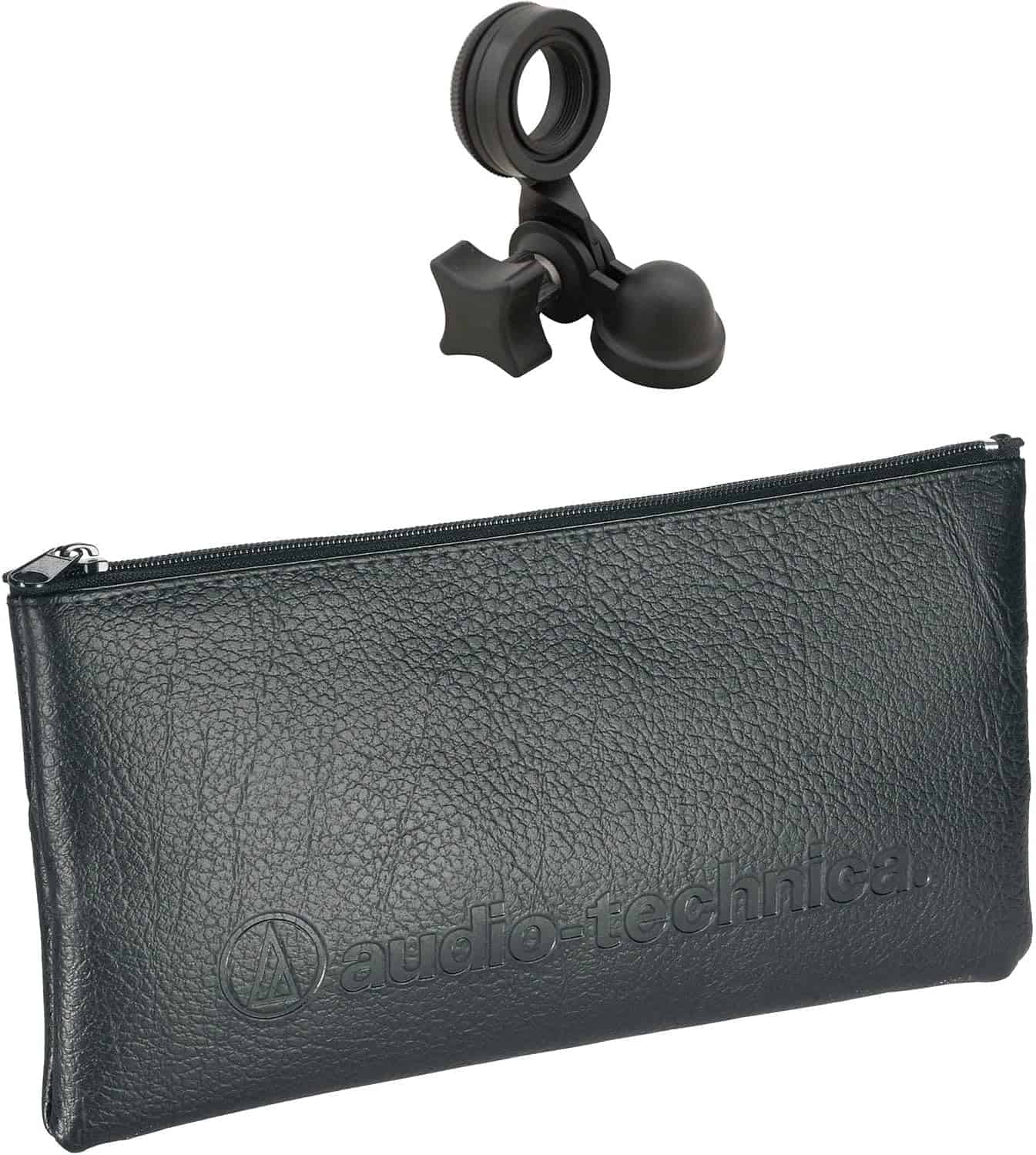 ⁦ميكروفو اوديو AT2020 كاربويد مكثف XL اسود + مثبت عازل للصدمات تيكنيكا + فلتر بوب +حامل مايك + كابل- حزمة ديلوكس XLR⁩ - الصورة ⁦6⁩