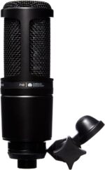 ⁦مجموعة ميكروفون ستوديو مكثف بنمط قطبي من اوديو تيكنيكا AT2020 مع فلتر بوب، XLR، أسود⁩ - الصورة ⁦4⁩