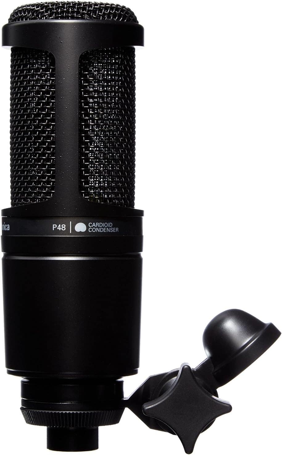 ⁦مجموعة ميكروفون ستوديو مكثف بنمط قطبي من اوديو تيكنيكا AT2020 مع فلتر بوب، XLR، أسود⁩ - الصورة ⁦4⁩