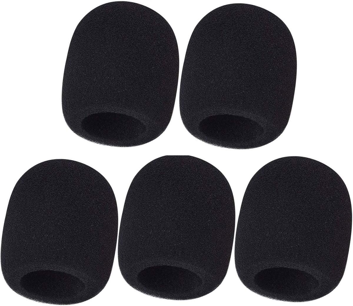 ⁦غطاء ميكروفون، 5 قطع، واقي للميكروفون المحمول للعطلات والحفلات، اسود،⁩ - الصورة ⁦1⁩