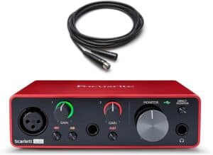 واجهة صوت USB سكارليت سولو جيل ثالث بمدخلين ومخرجين بكابل ميكروفون