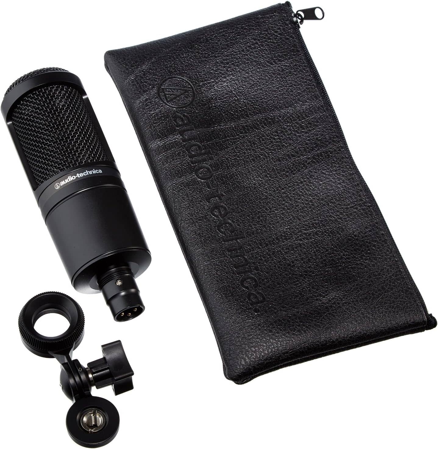 ⁦مجموعة ميكروفون ستوديو مكثف بنمط قطبي من اوديو تيكنيكا AT2020 مع فلتر بوب، XLR، أسود⁩ - الصورة ⁦2⁩