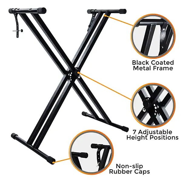 X frame keyboard stands double beam music electronic keyboard stand 5056800406622 02c MP
