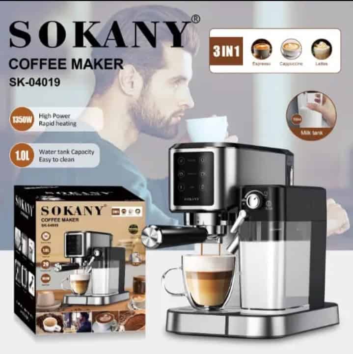 ⁦ماكينه القهوه سوكاني اسبيرسو 3*1 بقوه 1350 وات sk-04027⁩ - الصورة ⁦2⁩