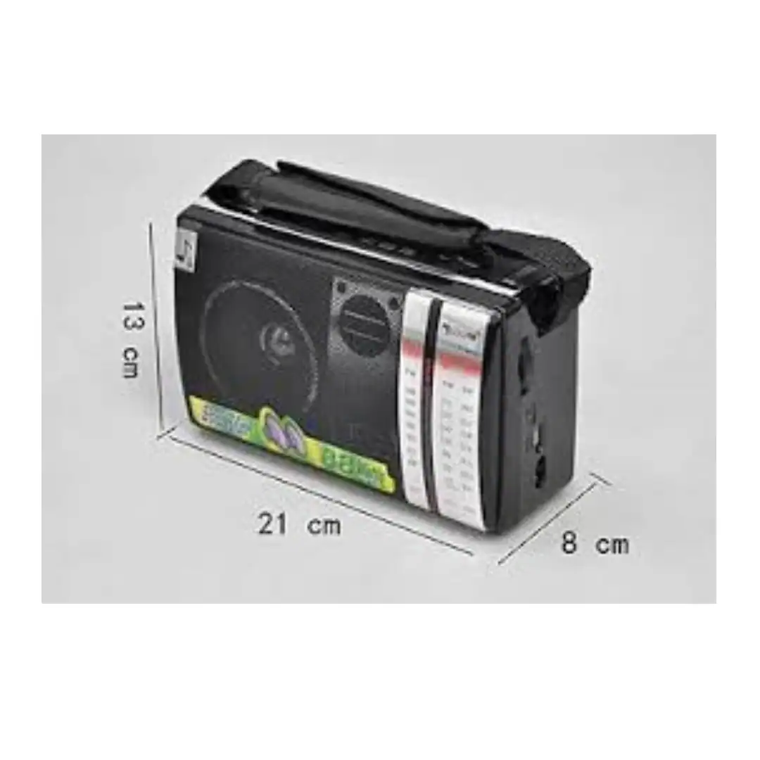 ⁦راديو جولون كلاسيكي Golon RX-M70 / RX-M70 – موجات FM/AM/SW، بطارية قابلة لإعادة الشحن، صوت نقي عالي، منافذ USB وبطاقة ذاكرة، لون أسود⁩ - الصورة ⁦5⁩