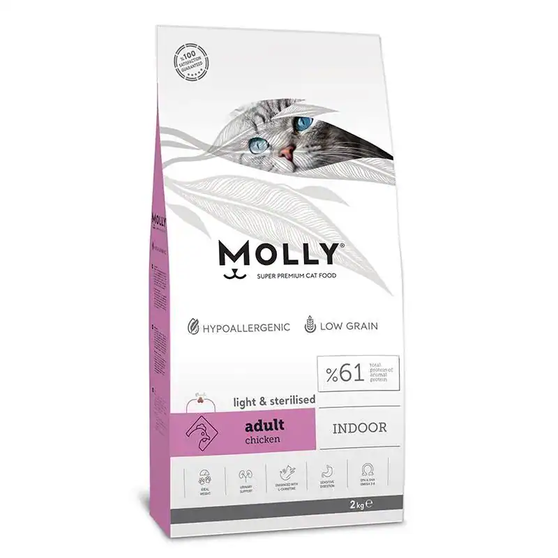 2l طعام قطط Molly 2 كغم دجاج - الصورة 1