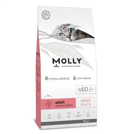 شايني-هير طعام قطط Molly2kg شايني هير (سلمون وروبيان) - الصورة 1