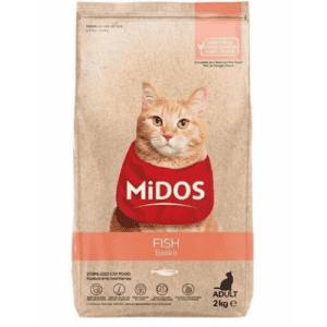 طعام ميدوس للقطط معقم بالسمك والأرز 2kg