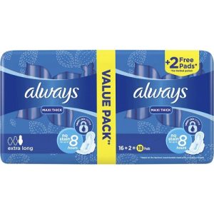 Always extra absorbant value pack maxi thick extra long sanitary pads with wings 162pads free