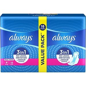 Always maxi thick extra long sanitary pads with wings 18pcs n2l3