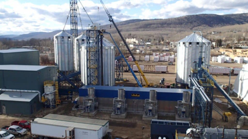 A photo of the Chetwynd Sawmill and Pellet Plant. The pellet plant was opened in 2016.