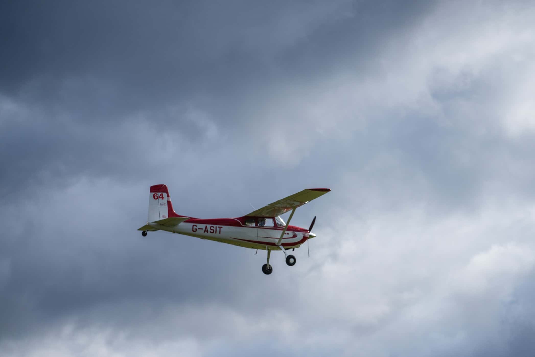 A private pilot flying at a low altitude