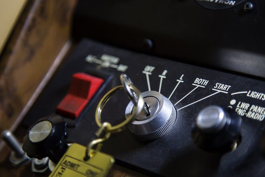 Keys of a plane set to the off position