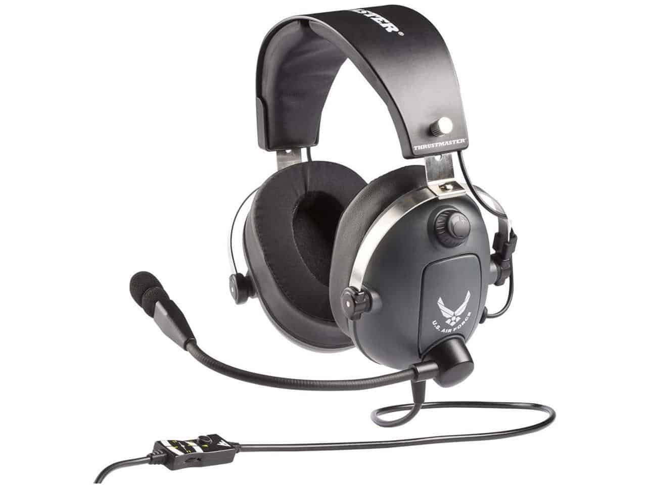 A Thrustmaster flight simulator headset