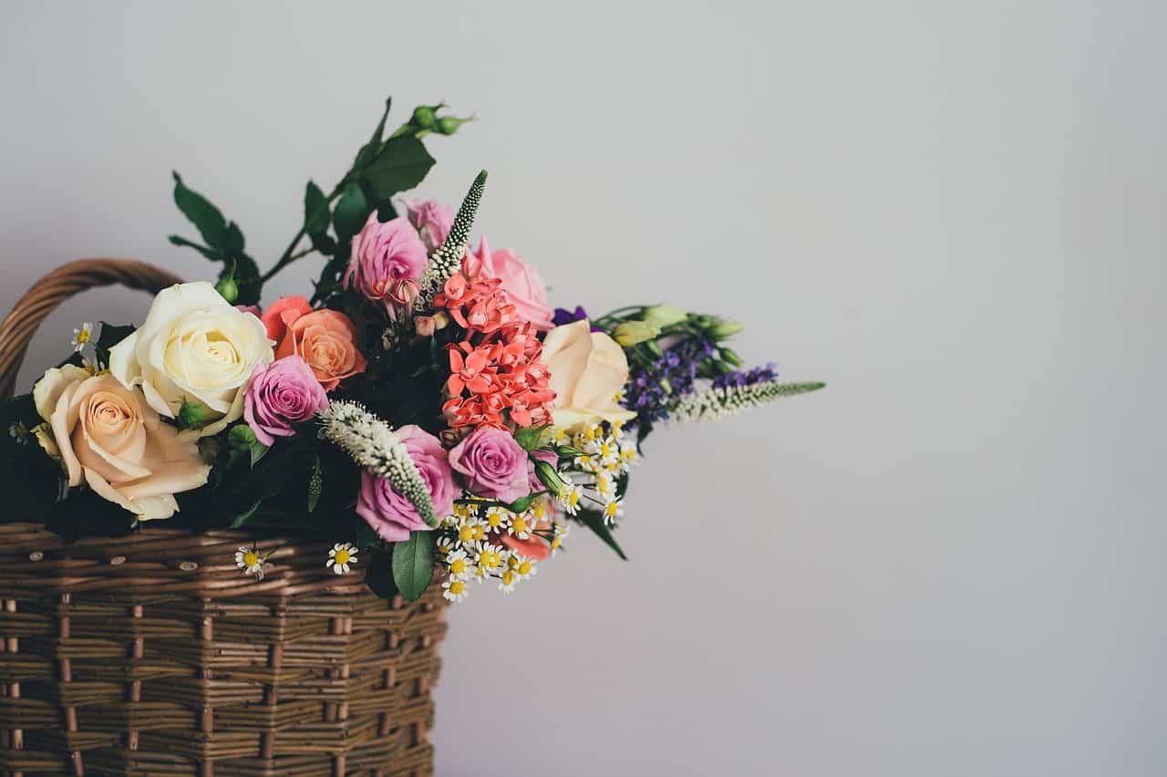 A basket of pretty flowers
