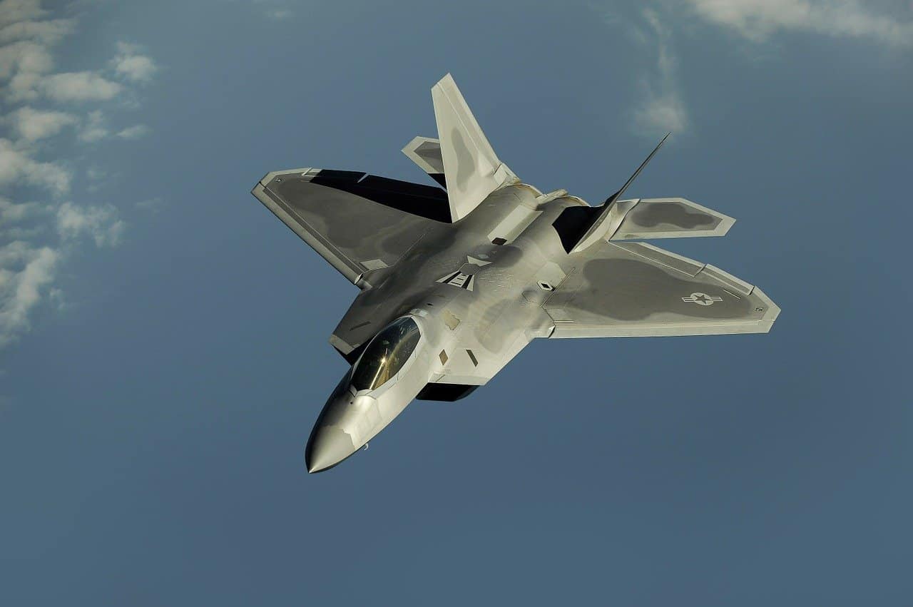 A fighter jet soaring above the skies