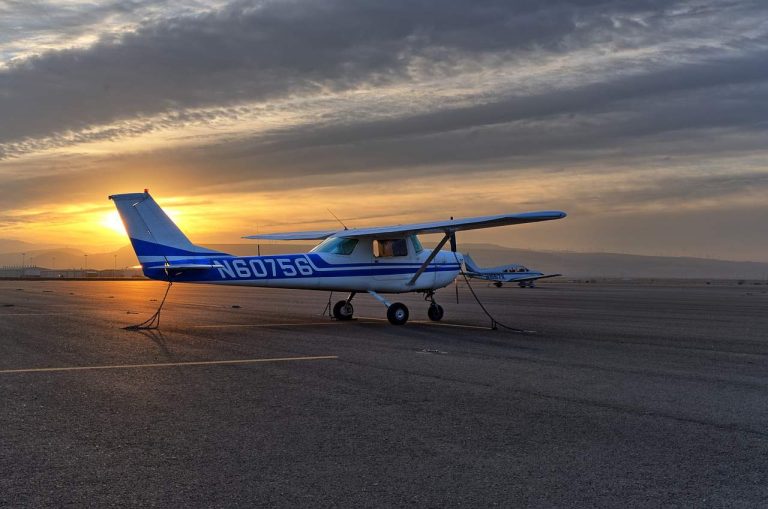 Cessna 150 on a runway