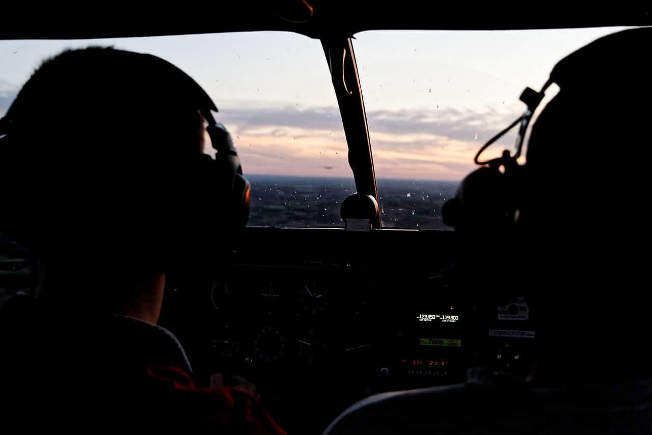 Pilots in a cockpit
