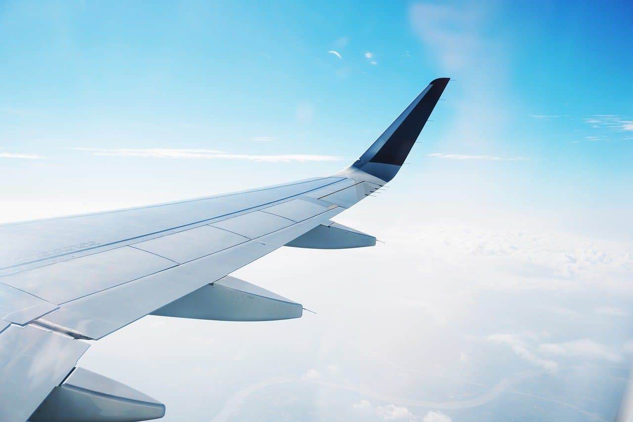 A plane's wing with fuel stored in it