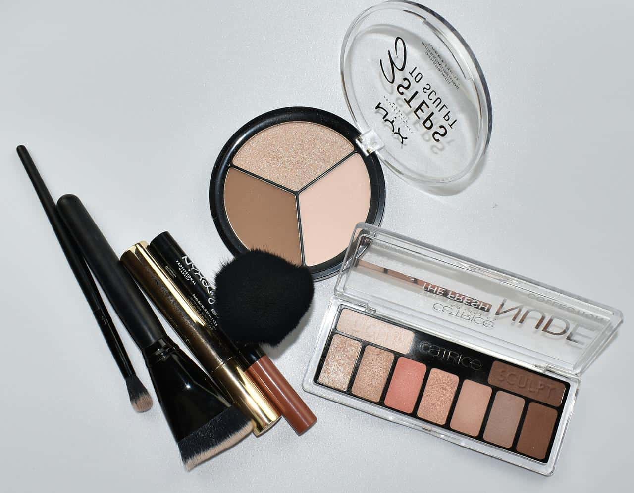 An assortment of makeup on a table