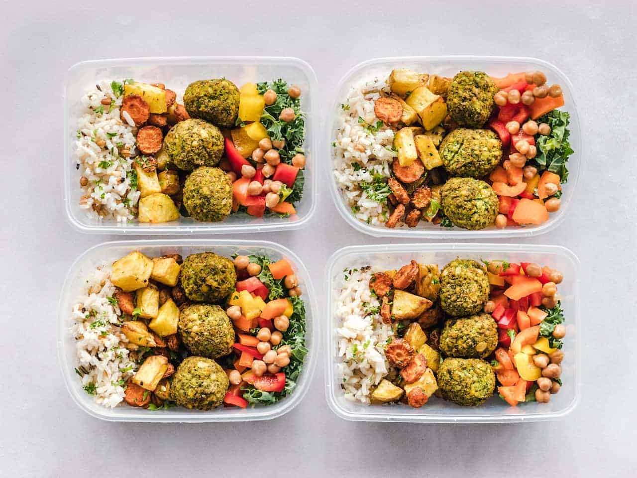 food stored in containers to bring on a plane