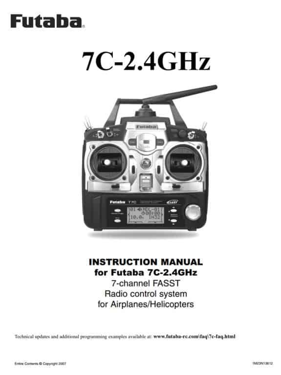 7C (2.4 GHz) Printed Manual - FutabaUSA