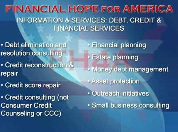 Financial Hope for America Not Credit Counseling