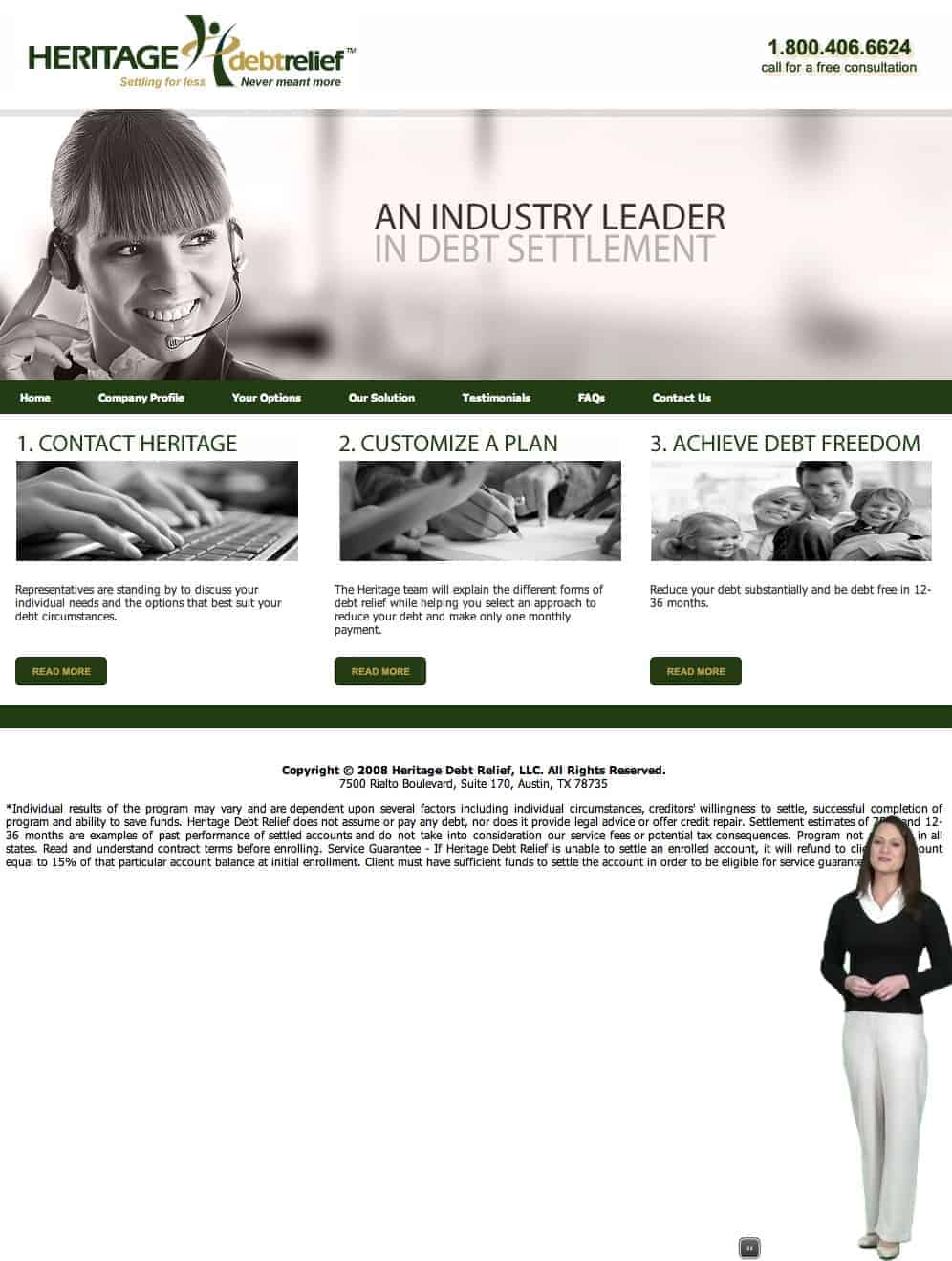 Heritage Debt Relief Web Site