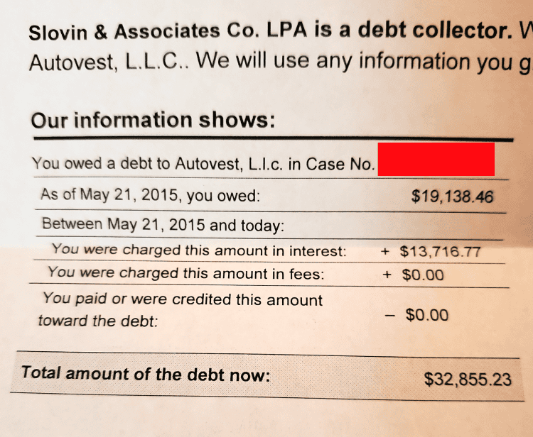 Slovin & Associates Says I Owe Autovest. I Don’t.
