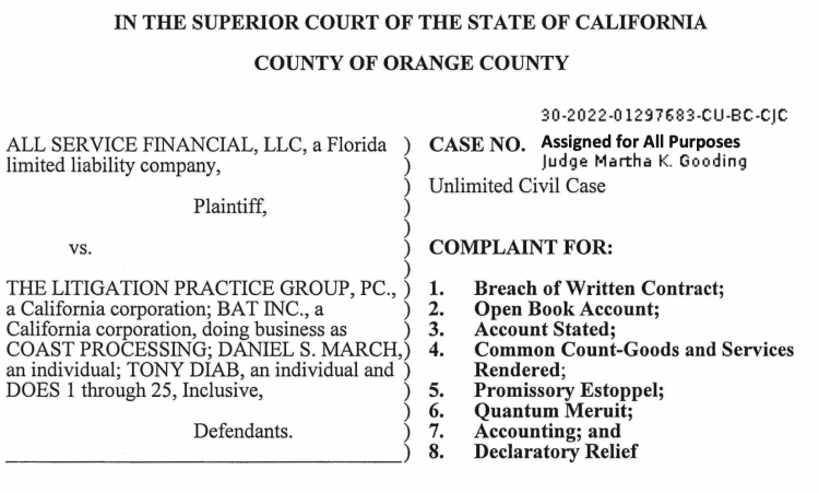 Another Litigation Practice Group Lawsuit by Business Partners – What is Going On Here?