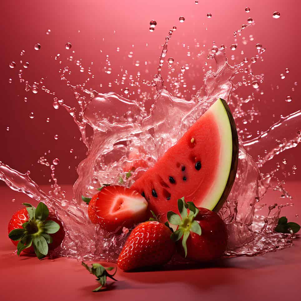 powerful-liquid-explosion-strawberry-watermelon-pink-background