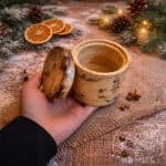 ⁦كوب خشب طبيعي بغطاء حفر كهرباء⁩ - الصورة ⁦2⁩